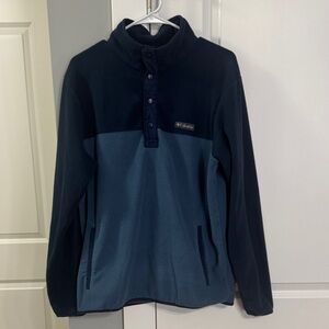 Men’s Columbia Navy and Teal Fleece Pullover